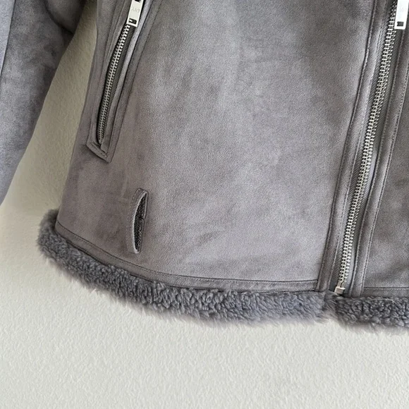 NWT Abercrombie & Fitch Suede Asymmetrical Zip Cozy Jacket - Picture 7 of 11